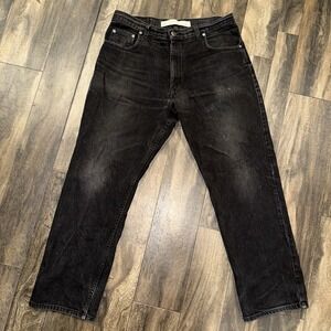 Arizona Jeans Premium Denim Black Relaxed Fit Straight Leg Jeans Men's 36x29